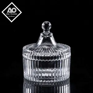 Glass candle jar with lid, wholesale glass jar for candle, wedding bomboniere