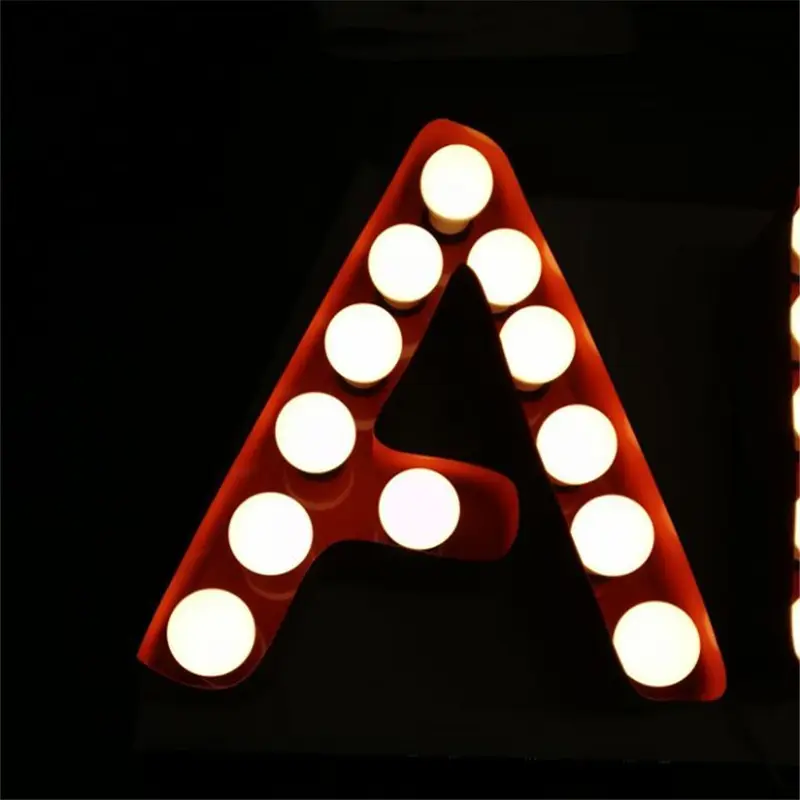 New style 3d commercial bulb letter signage led luminous menu board for exterior display