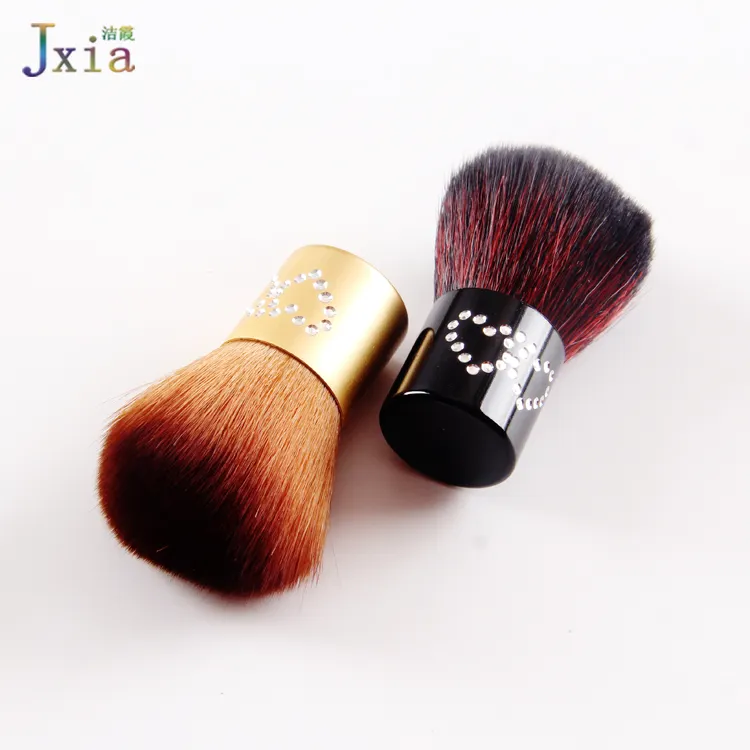 Jiexia Grosir Kecil Kosmetik Riasan Sikat Warna Emas Flat Top Mini Kabuki Brush