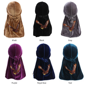 Turban Duragesic en velours à <span class=keywords><strong>motif</strong></span> d'aigle pour hommes - Product Image 3