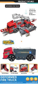 Set de Construcción de Estacionamiento para Camiones de Bomberos, <span class=keywords><strong>Juguete</strong></span> de <span class=keywords><strong>Garaje</strong></span> con 2 Autos - Product Image 2