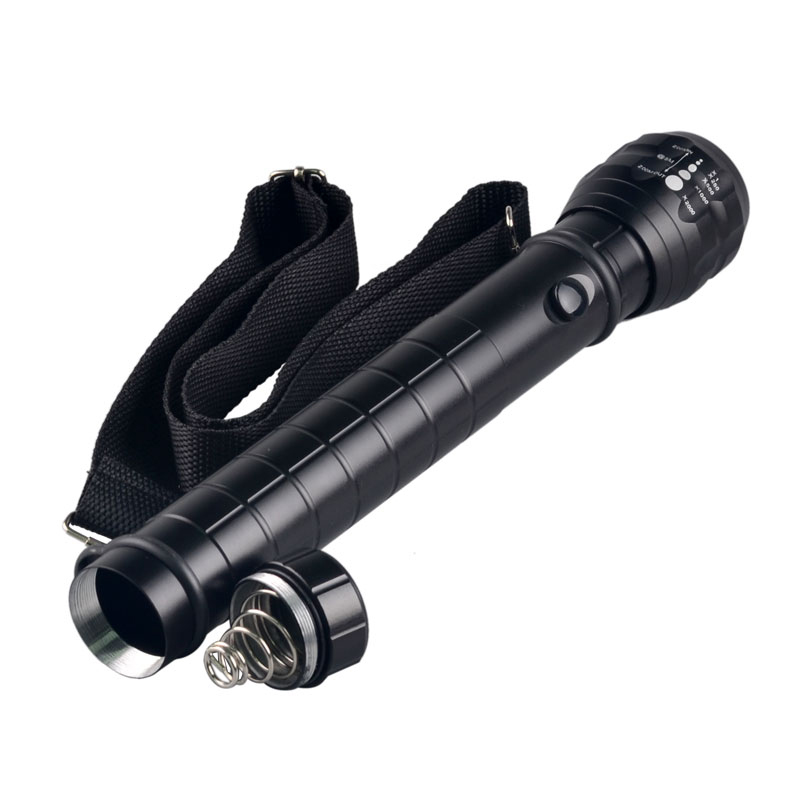 battery compartment on tactical police heavy duty 3w rechargeable flashlight TMWT LED Zoom Tactical Torch