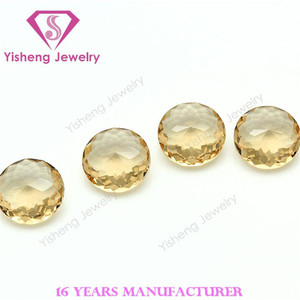 100 di alta qualità in cristallo sintetico creato da laboratorio rotondo taglio brillante <span class=keywords><strong>blu</strong></span>/giallo/arancione <span class=keywords><strong>colore</strong></span> gioca pietre preziose sciolte - Product Image 4