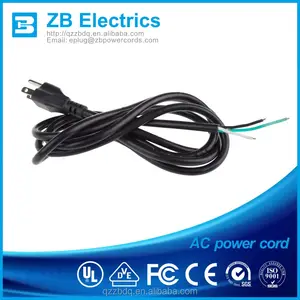 300v 16awg 3c nema plug 5-15 para c5 cabo de energia para grelha elétrica