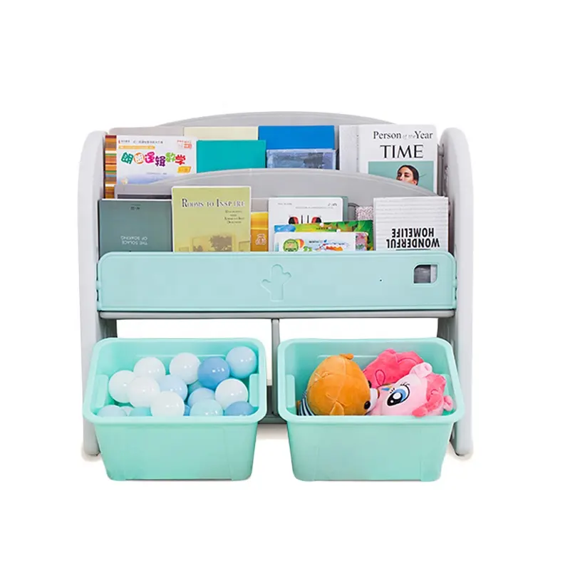 寝室のための赤ちゃんのプラスチック製の本棚子供のおもちゃ収納キャビネット