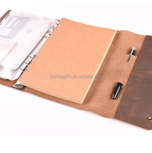Handmade <strong>Leather</strong> Ring Binder Tri-Folder <strong>Refillable</strong> Journal <strong>Notebook</strong> - Product Image 4