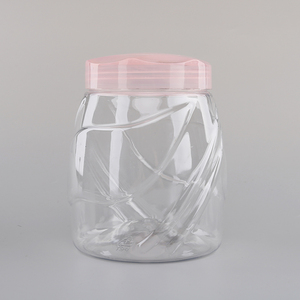 860ml Wholesale eco-friendly mobile plastic round food grade storage jars container with pink lid thailand