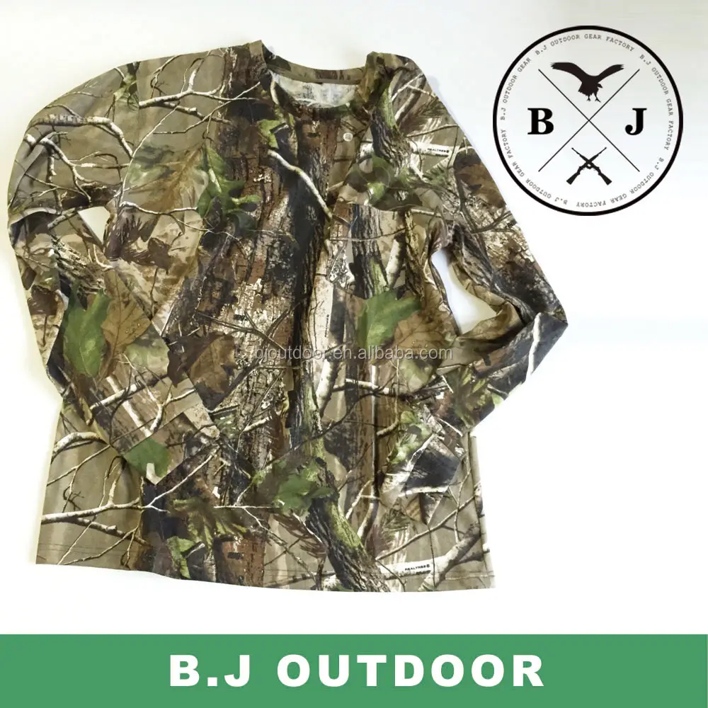 Venta caliente camuflaje de caza camisa de manga larga de pesca de BJ al aire libre