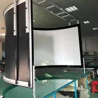 200 "16:9 casa Cine Teatro proyector pantalla marco fijo pantalla de proyección curvada 3D película y 3D pantalla de cine