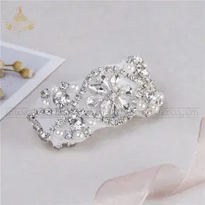 Plain Crystal Rhinestone Trim Applique Voor Bridal Riem, Formele Avondjurk Riem