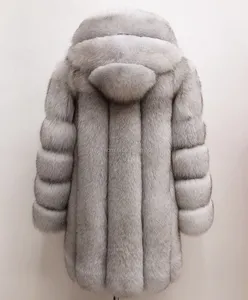 Mantel Bulu Rubah Mosaik Warna-warni Wanita Musim Dingin Desain Baru Mantel Bulu Turki