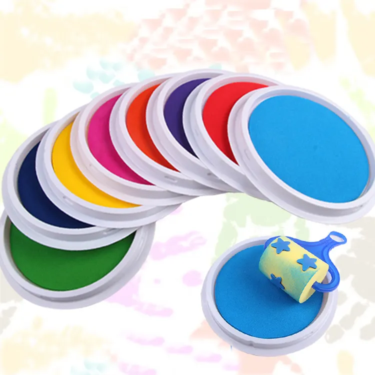 Kindergarten Finger Palm Inkpad ungiftig wasch bar Farbe Farbe Pigment Tinte Stempel Pad für DIY Malerei