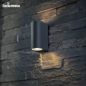 Savia Esterno In Alluminio Su e Giù Lampada Da Parete Moderna Lampada LED 2 x GU10 Surface Mounted Luce del Giardino Impermeabile IP44 Yard il riflettore