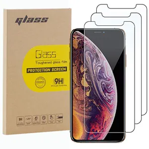 [3包] 屏幕保护装置，带简易安装工具，适用于iphone XS XR Max 11 12 Iphone 13的2.5D弯曲透明钢化玻璃