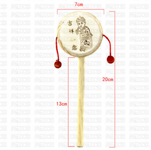 FQ Brand Custom High Quality Percussion Children Musical Toy Baby Hand Fun Gift Custom <strong>Chinese</strong> Wooden <strong>Rattle</strong> <strong>Drum</strong> - Product Image 5