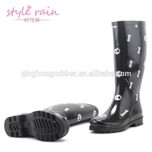 mode femme <span class=keywords><strong>bottes</strong></span> <span class=keywords><strong>de</strong></span> <span class=keywords><strong>pluie</strong></span> avec des crânes - Product Image 4