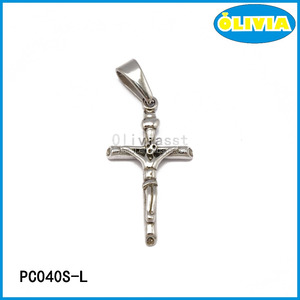 Olivia diseño simple blanco jesús <span class=keywords><strong>cristo</strong></span> <span class=keywords><strong>cruz</strong></span> colgante <span class=keywords><strong>de</strong></span> acero inoxidable - Product Image 1