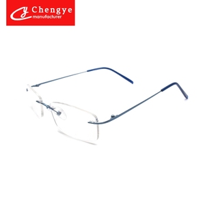 Mô Hình Cổ Điển OEM Phụ Nữ Người Đàn Ông Phù Hợp Thêm Ánh Sáng Kim Loại Không Có Vành Titan Kính Mắt Kính Quang Học Khung - Product Image 6