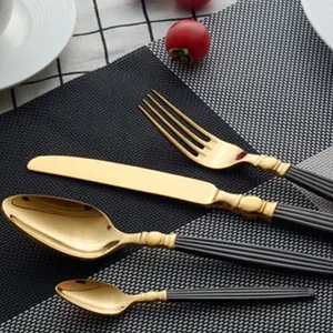 30-Pieces Royal Vintage Gold Plated Stainless Steel Cutlery