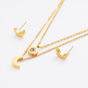 Collier à pendentif en diamant pour femmes, chaîne brillante Compact, soleil et <span class=keywords><strong>lune</strong></span>, idée cadeau, vente en gros, collection 2020 - Product Image 1