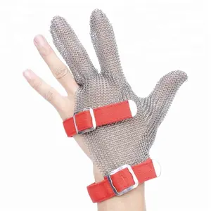 Three finger stainless mesh cut resistant work glove