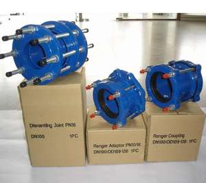 Adaptador de Acoplamento e Flange de Ferro Fundido Dúctil para Tubos PE/PVC/DI - Product Image 1