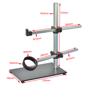 5.0MP USB Microscope Caméra + objectif à monture C + Double Bras Rotatif Boom Microscope Support De Table