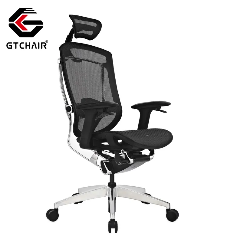 Chaise de Gaming confortable pivotante, fauteuil à dossier haut réglable en maille