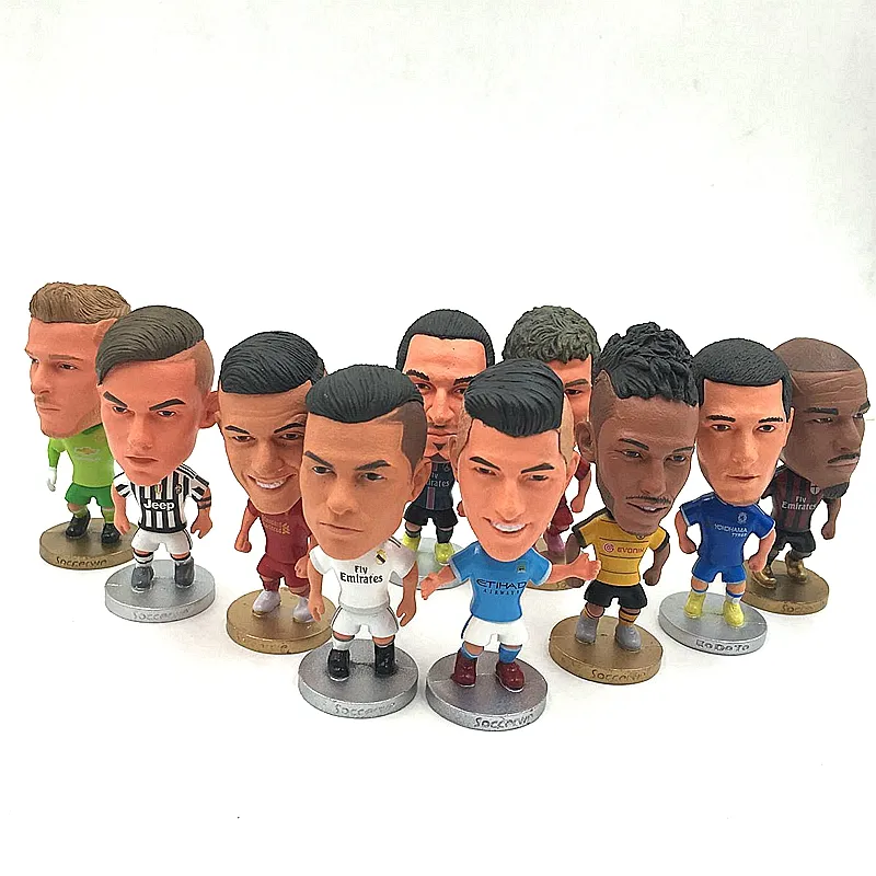 サッカー選手3Dモデル置物像カスタムアクションフィギュアPVCおもちゃカスタムビニールアートおもちゃ