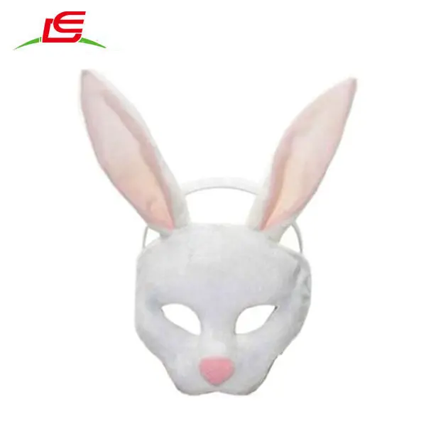Le c1555 máscara de coelho de pelúcia, adorável, branco, coelho, brinquedo