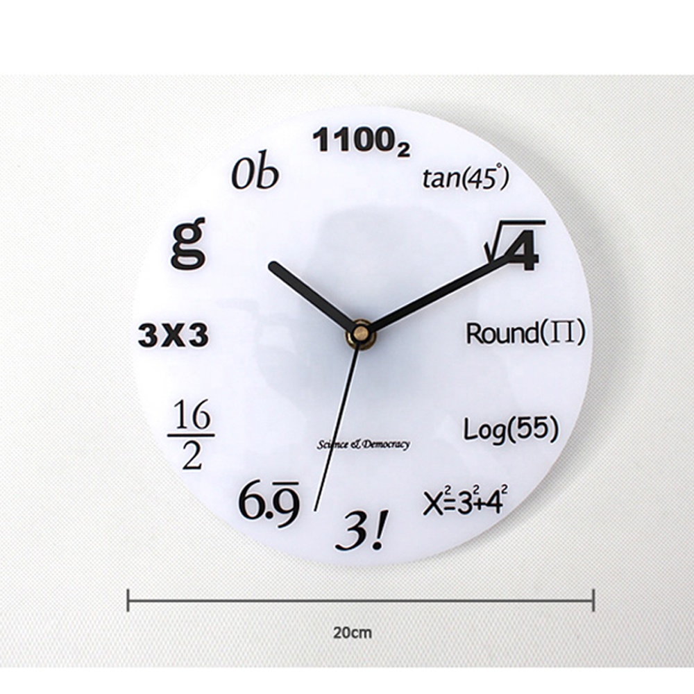 reloj de pared de matemáticas elegante para hogares y empresas