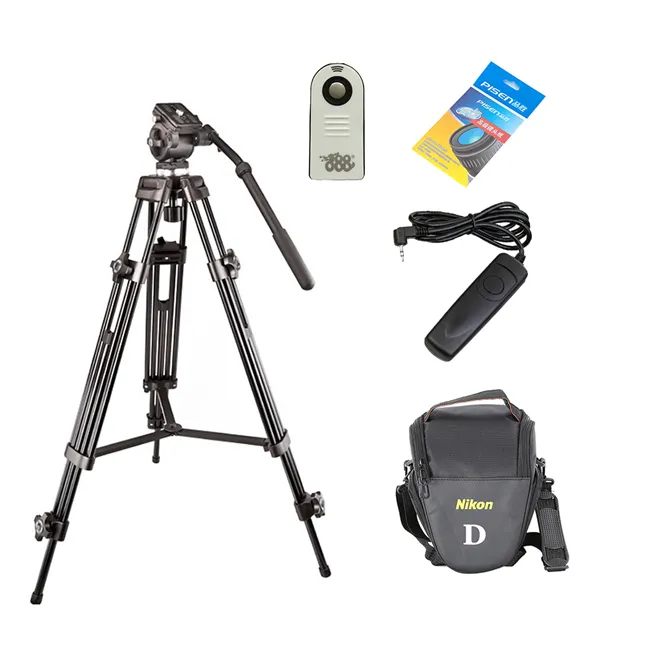 الأصلي العلامة التجارية يفينغ WF717 المهنية الثقيلة كاميرا الفيديو ترايبود DSLR كاميرا ترايبود مع رئيس السوائل لكانون نيكون
