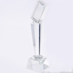 Bán Buôn Âm Nhạc Pha Lê Thủy Tinh Micro Trophy Mảng Bám Trống Kinh Doanh Tùy Chỉnh K9 Pha Lê Giải Thưởng Mảng Bám Cho Nhà Vô Địch - Product Image 6