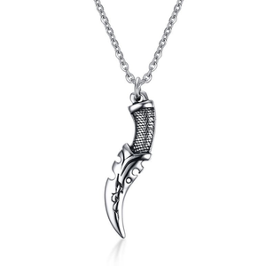 Kalung Baja Anti Karat Perak Personalisasi Inspire Jewelry, Liontin Kalung Pedang Belati Supernatural untuk Pria - Product Image 1