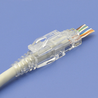 Conector RJ45 8P8C de Paso con Cubierta de Bloqueo, Conector UTP RJ45 Cat6