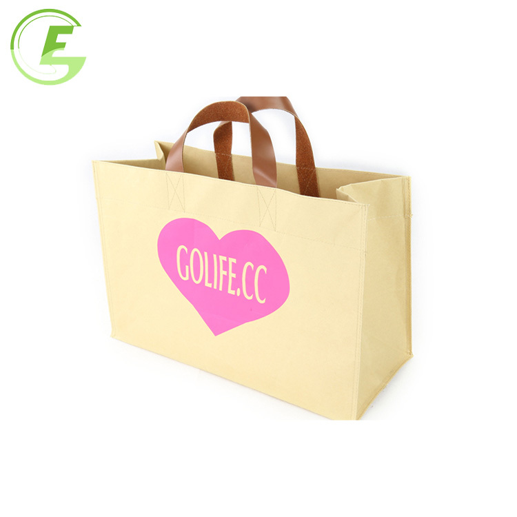 Top mode unique conception pp tressé poignée kraft sac de papier