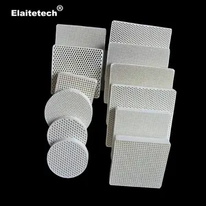 66*66*12.5Mm Lubang Persegi Pengecoran Keramik Filter Jaring & Mullite Sarang Lebah Keramik Piring Filter