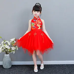 Nóng bán Mới Nhất thiết kế đẹp trang phục màu đỏ dresses boutique trẻ em của cô gái