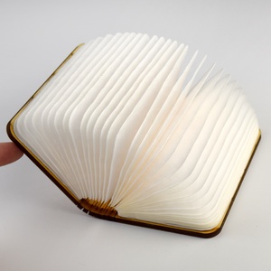 Petite lampe de lecture LED USB rechargeable, pliable et portable avec couvercle en bois, température de couleur réglable, idéale pour un cadeau - Product Image 3