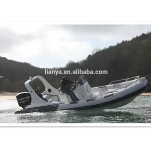 Liya 20ft rib boats with console rubber inflatable boat hard hull bottom