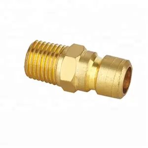 1/4 3/8 Inch Brass Male Pneumatic Connector Pipe Quick Plug