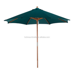 Sombrilla de jardín de 9 pies, piscina, sombrilla de patio de madera con protección uv - Product Image 4