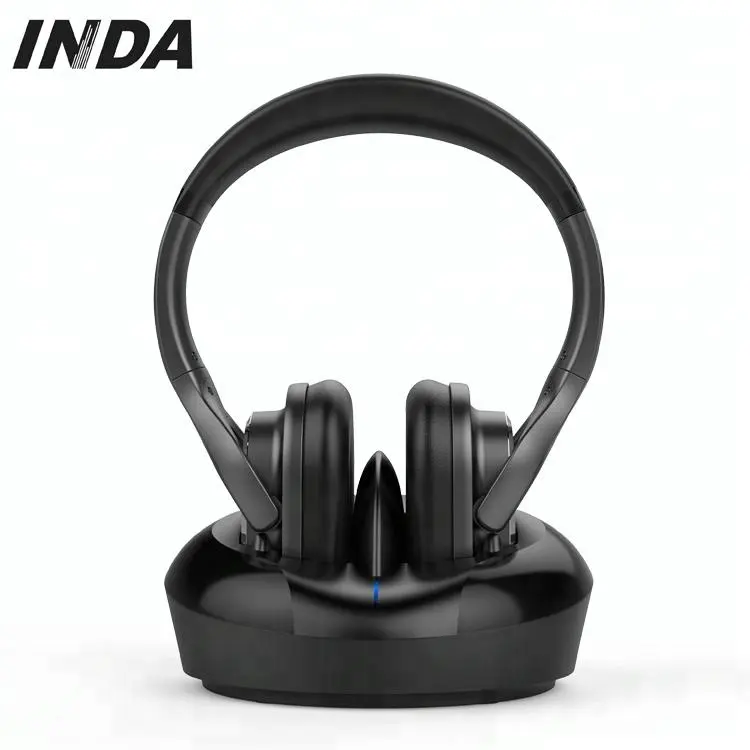 Earphone nirkabel untuk TV listening rf headphone nirkabel dengan stasiun pengisian yh998