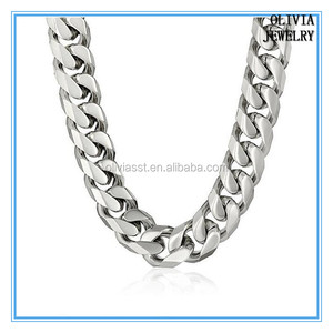Olivia <span class=keywords><strong>accessori</strong></span> personalizzati hiphop degli uomini gioielli in acciaio inox di spessore cuban link collana della catena del bordo - Product Image 6
