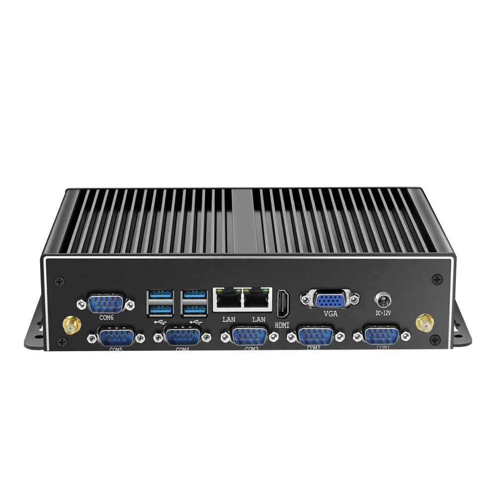 Fanless Industrial Mini Pc Ce-leron Quad Core Cpu J1900 i5 4200U i7 6*COM RS232 RS485 2 LAN VGA HD Desktop Computer