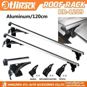 Atlirack RR1209 Barre transversale <span class=keywords><strong>de</strong></span> toit en aluminium pour voitures à toit normal 120CM au-dessus <span class=keywords><strong>de</strong></span> 100kg <span class=keywords><strong>de</strong></span> capacité <span class=keywords><strong>de</strong></span> charge Serrure incluse - Product Image 2
