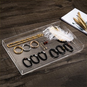 16 pulgadas gran Premium Rectangular bandeja <span class=keywords><strong>de</strong></span> acrílico mesa <span class=keywords><strong>de</strong></span> café para el desayuno, Té comida Butler pantalla decorativa - Product Image 6