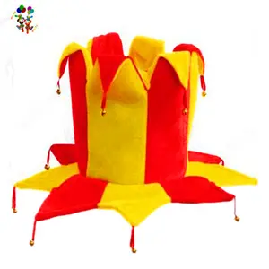 Adults Bells Clown Red Yellow Colors Fancy Dress Costume Party Jester Hats HPC-2612