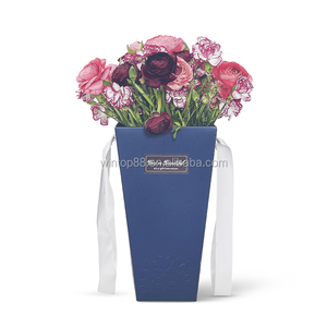 Custom Cardboard Paper White Round Flower Boxes For Flower Arrangements