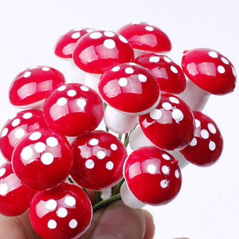 Новинка, Лидер продаж, миниатюрные искусственные мини-грибы 2 см, сказочный садовый мох, Террариум, полимерные ремесла, украшения, ремесла